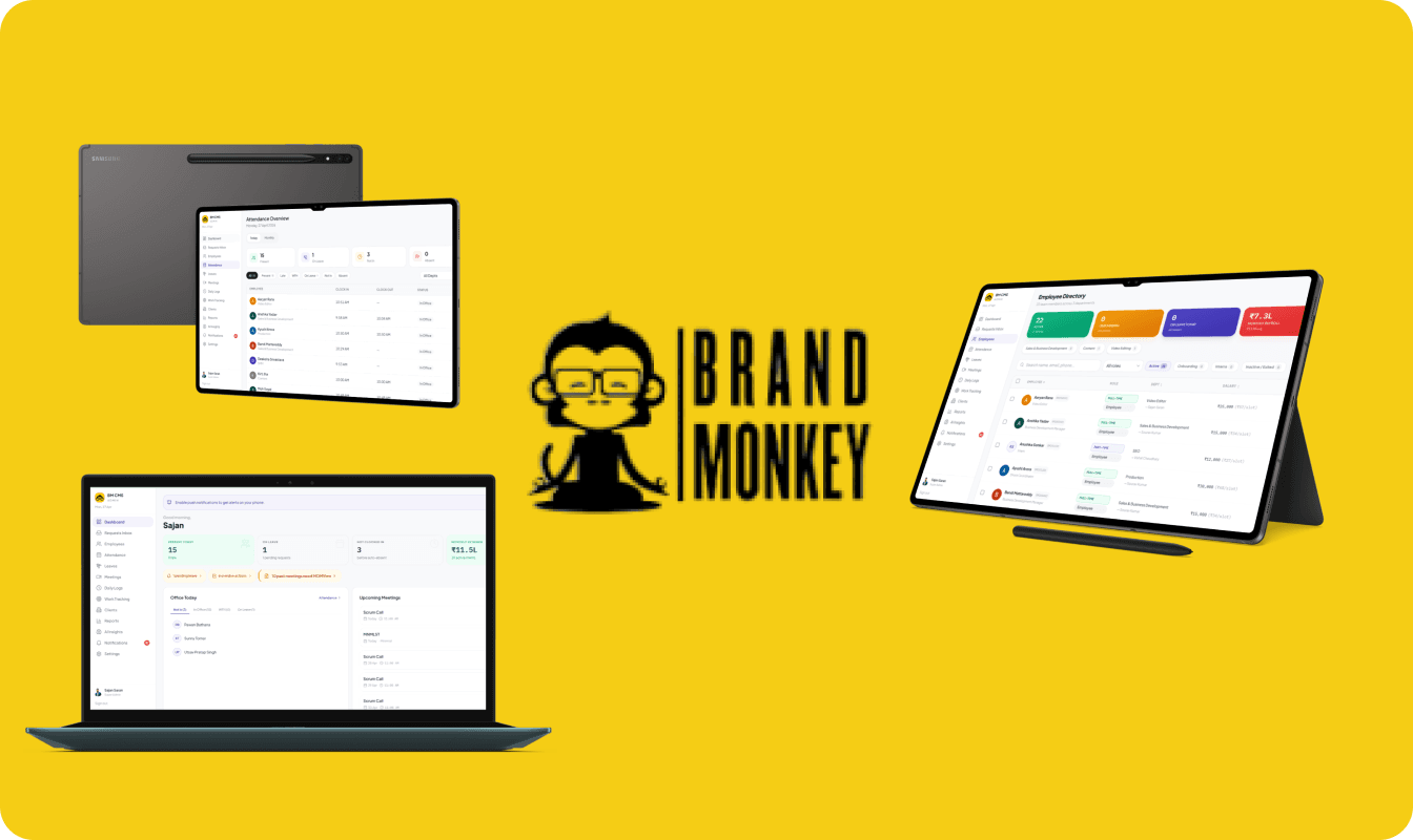 custom web app development service for Brand Monkey platform with responsive dashboard design