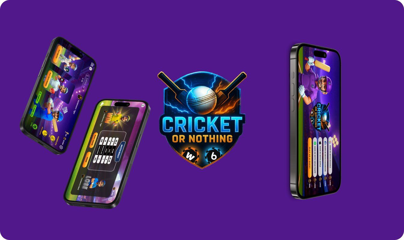 mobile cricket game app dashboard with live multiplayer match experience