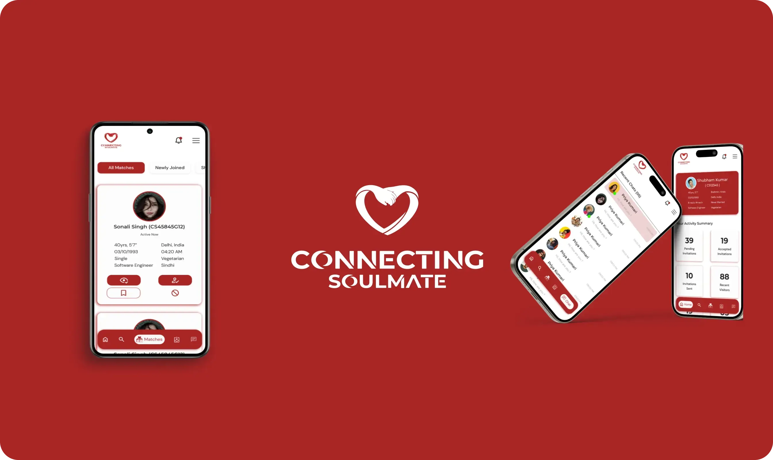 mobile app development services india case study of Connecting Soulmate dating app on smartphones