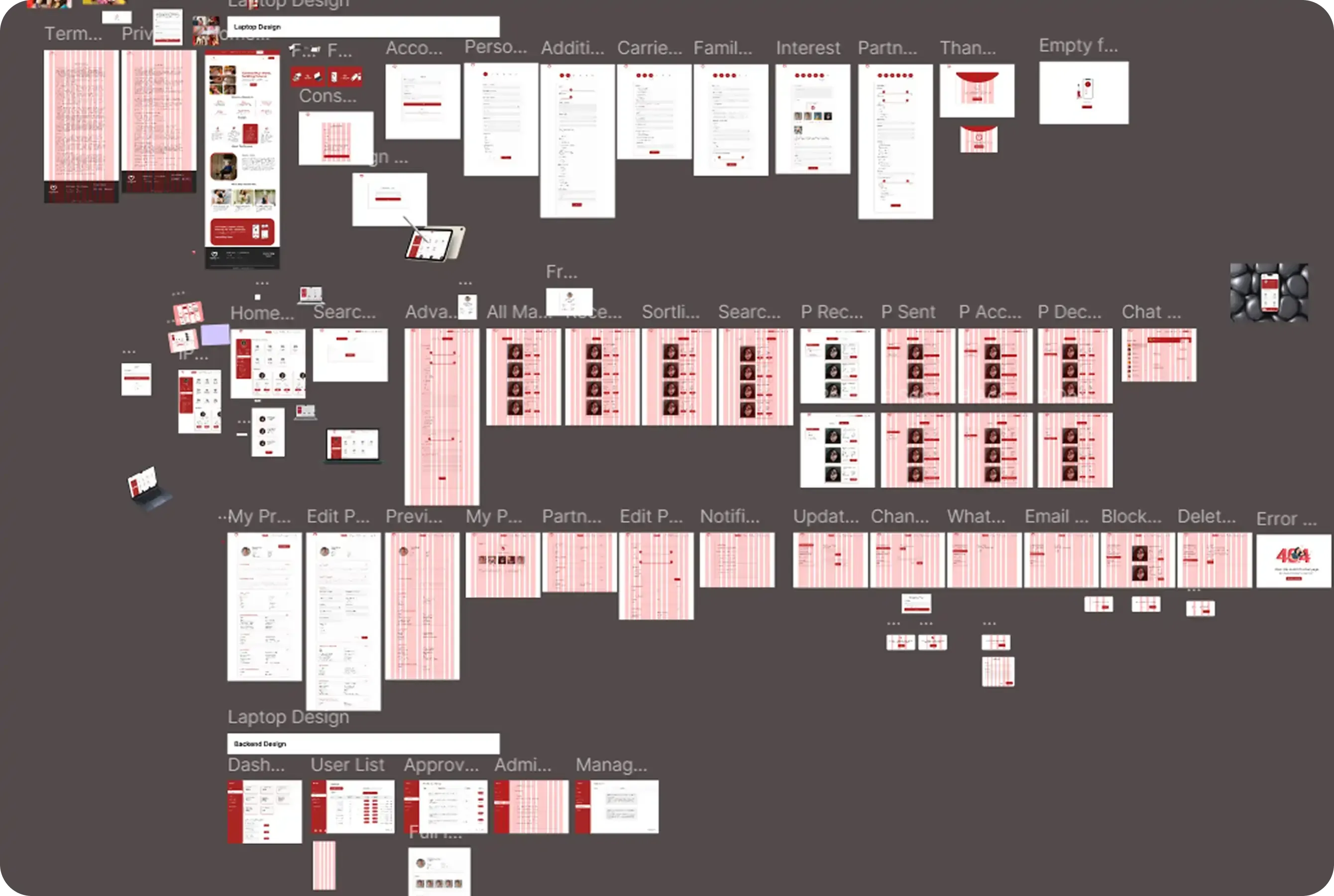 web app development service and mobile solution for Connecting Soulmate platform UI