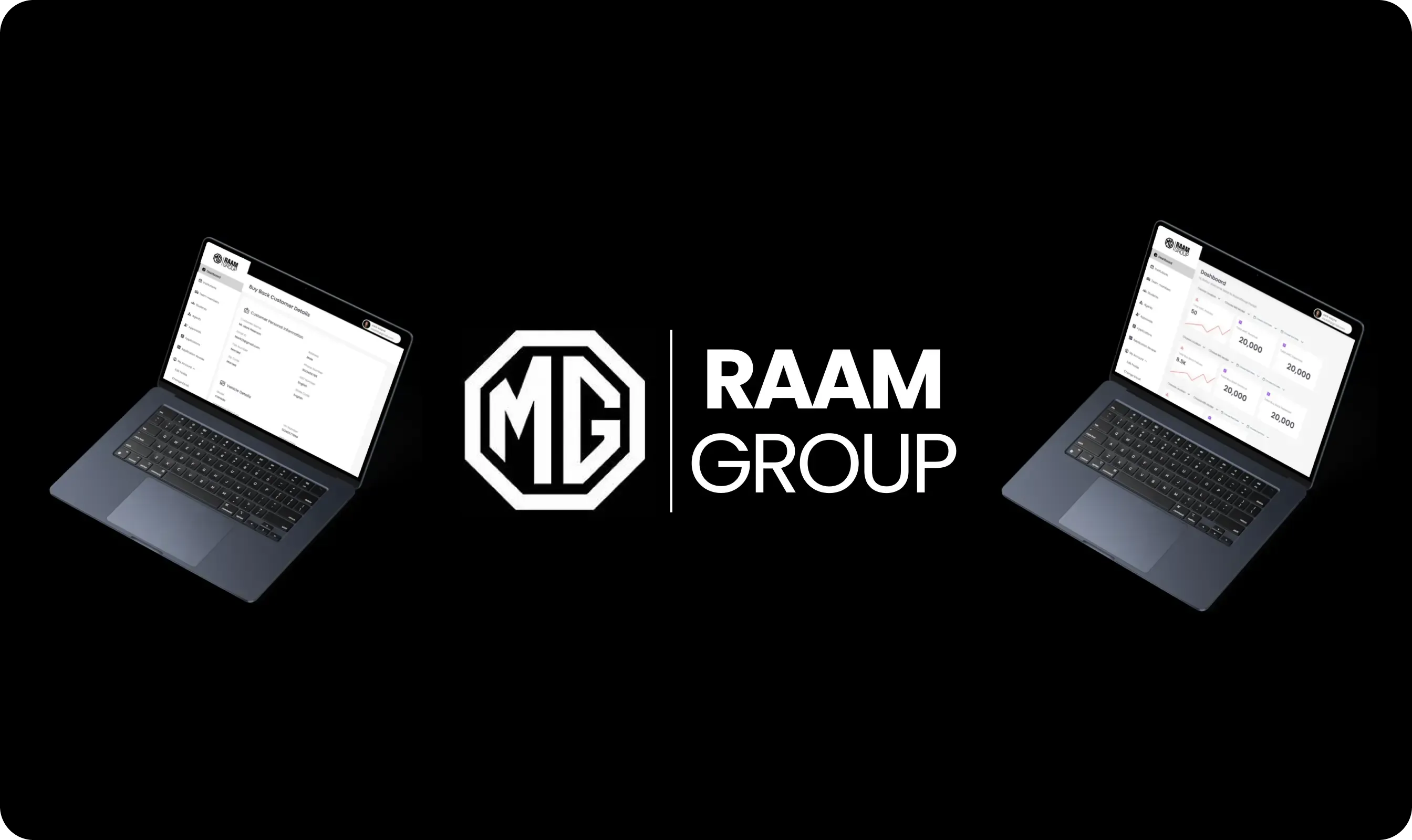web app development agency building MG Portal business management system for Raam Group